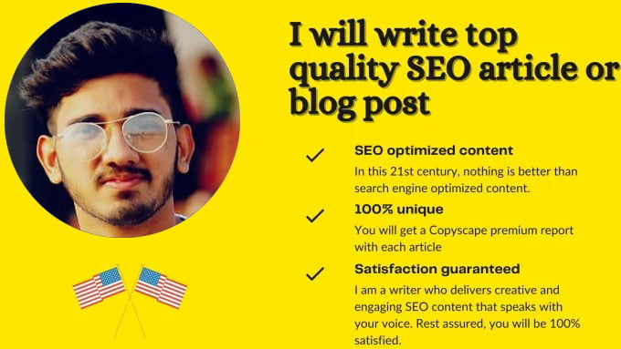 I will write top quality seo article or blog post