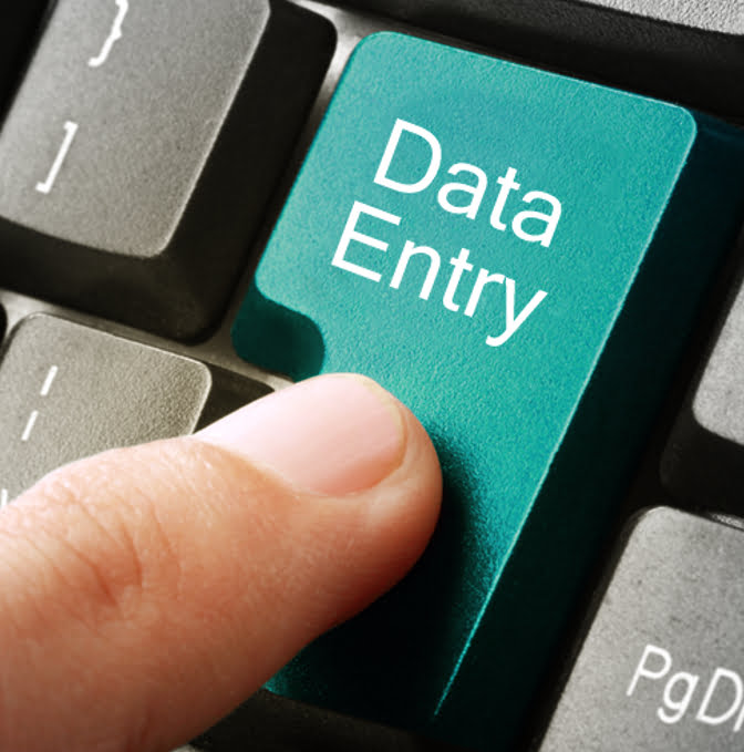 Data entry manual typing