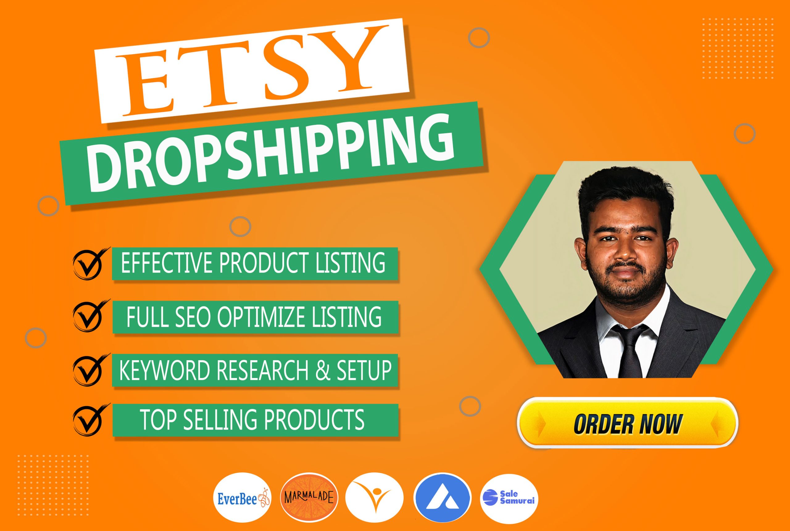 I will do dropshipping on etsy top products listing from amazon walmart 10 product