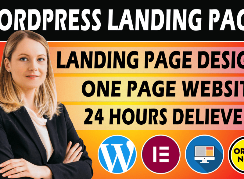 I will do WordPress landing page design or one page website