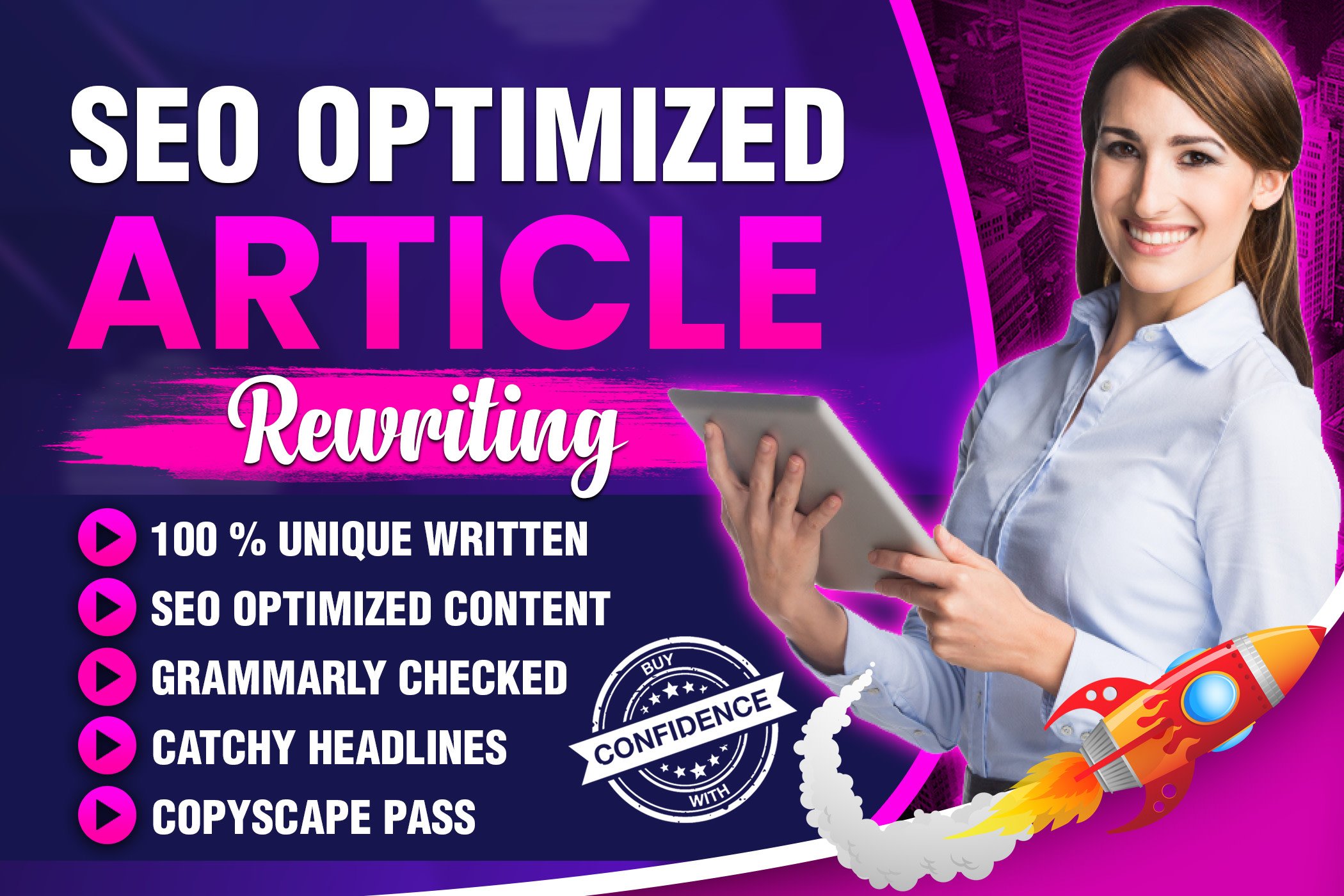 do SEO article writing, content writing for your blogs