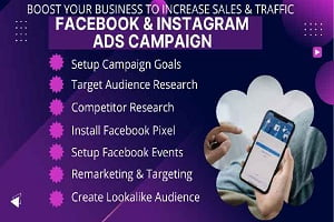 setup facebook ads campaign, instagram ads, and any social media ads campaign