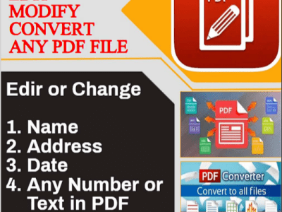 I will create or edit any PDF document in 1 hour