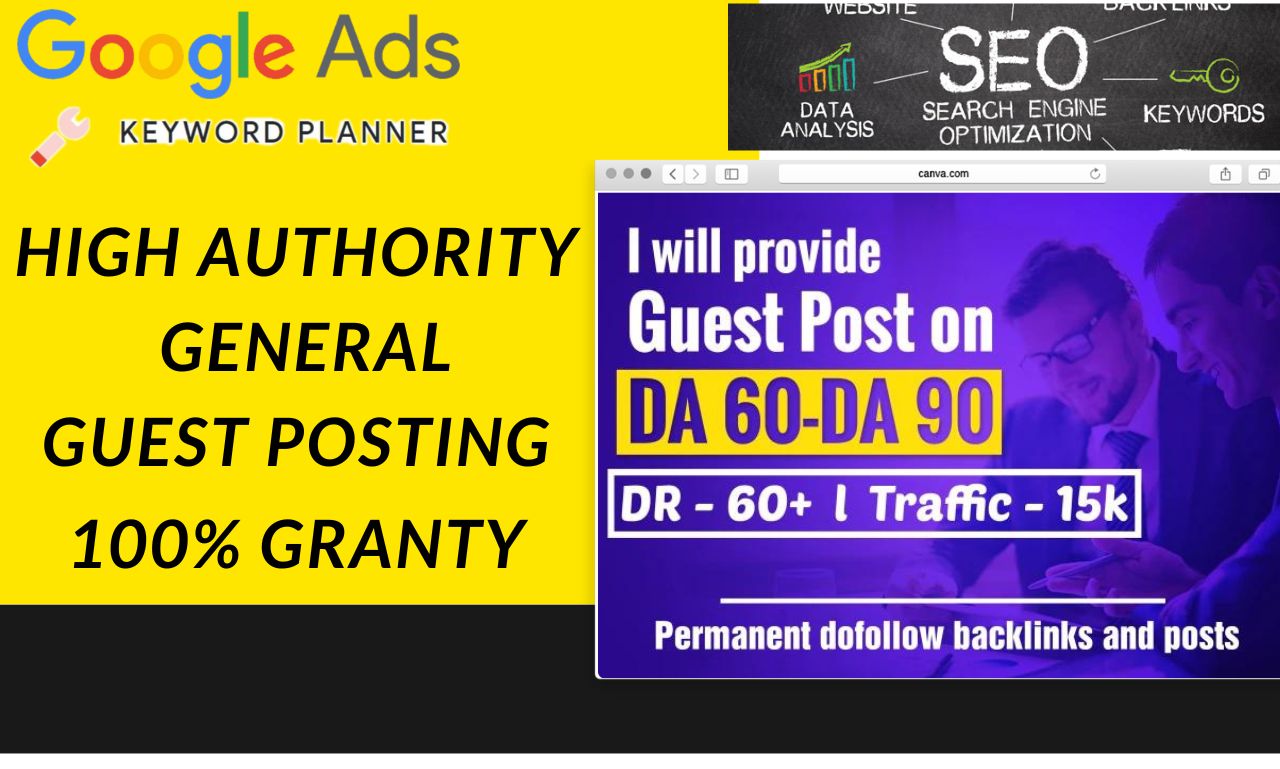Guest posting , Seo link builder, high DA authority link , Guest posting General