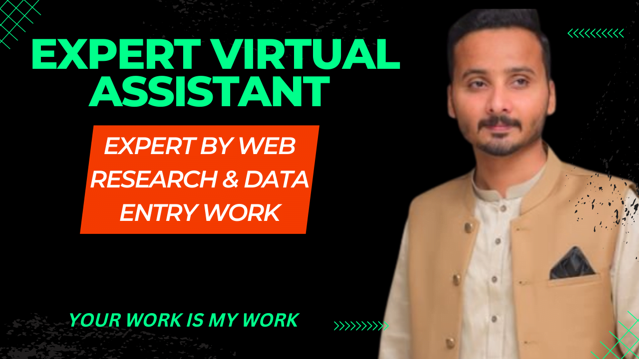 I will be your virtual assistant for web research and data entry work