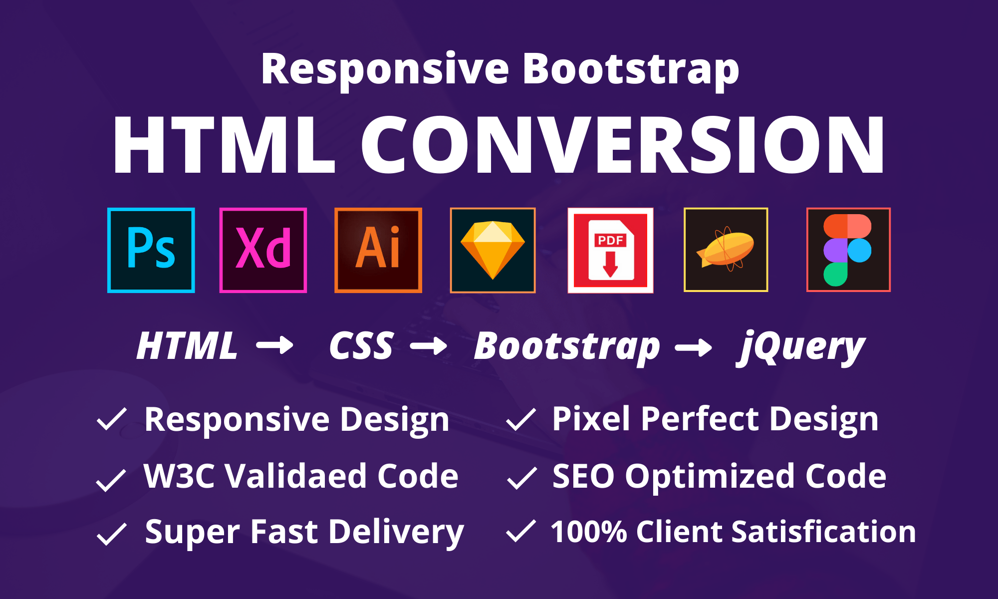 1 page Figma/PSD/XD to responsive HTML