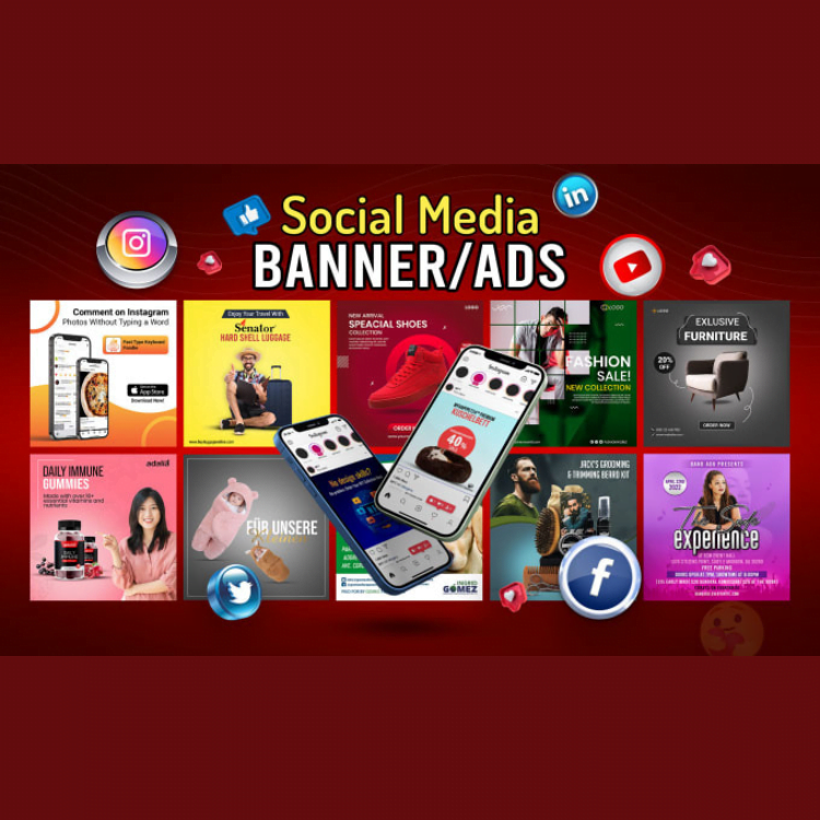 I will design social media posts, stories, thumbnails, banners, posters, and flyers