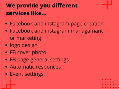 Facebook, Instagram Page creation, management, settings and event setup.