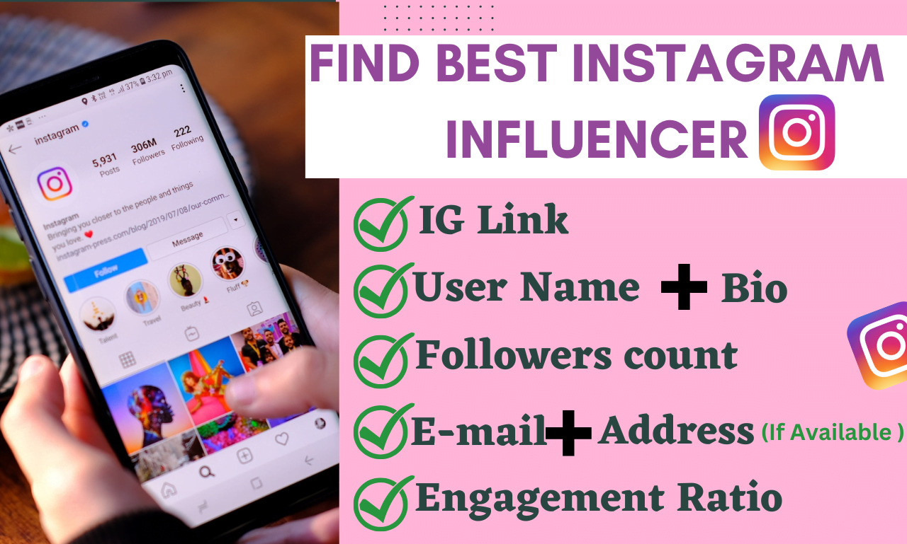 I will find best instagram influencer for your niche