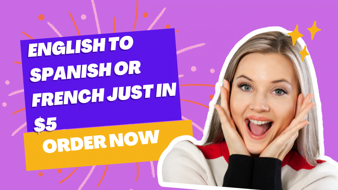English to french or french to english translation just for $5