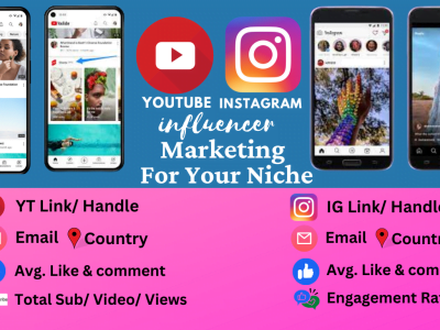I will find best Instagram, YouTube influencers for your niche