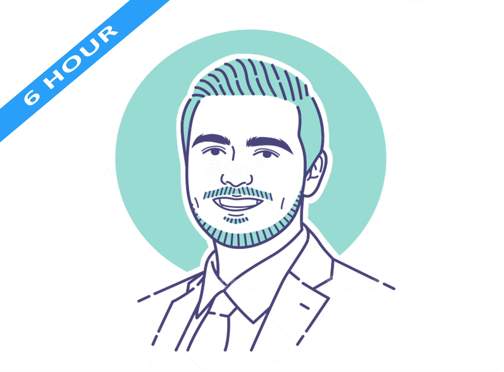 Draw Flat Line Vector Avatar From Your Photos