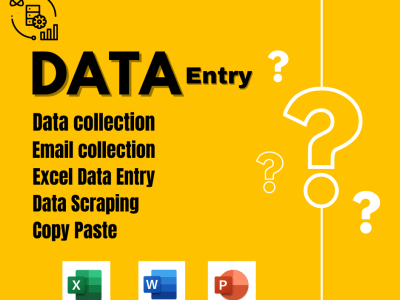 I will do data entry, excel, web scraping and email collection