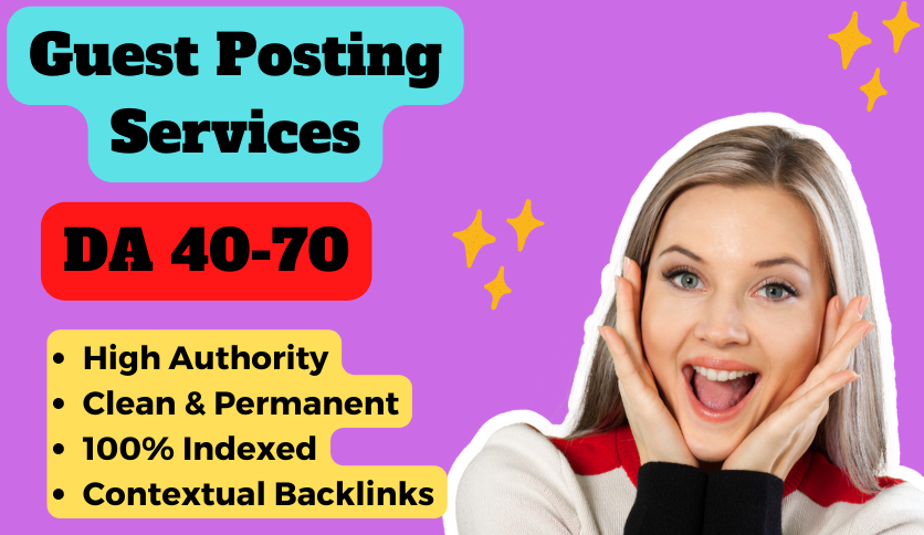 I will do guest post, high da guest post and dofollow guest posting on DA 40+