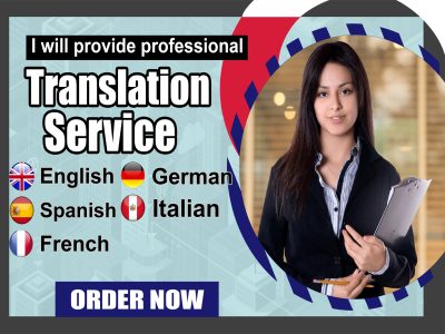 German, English, French, Spanish And Italian Translation