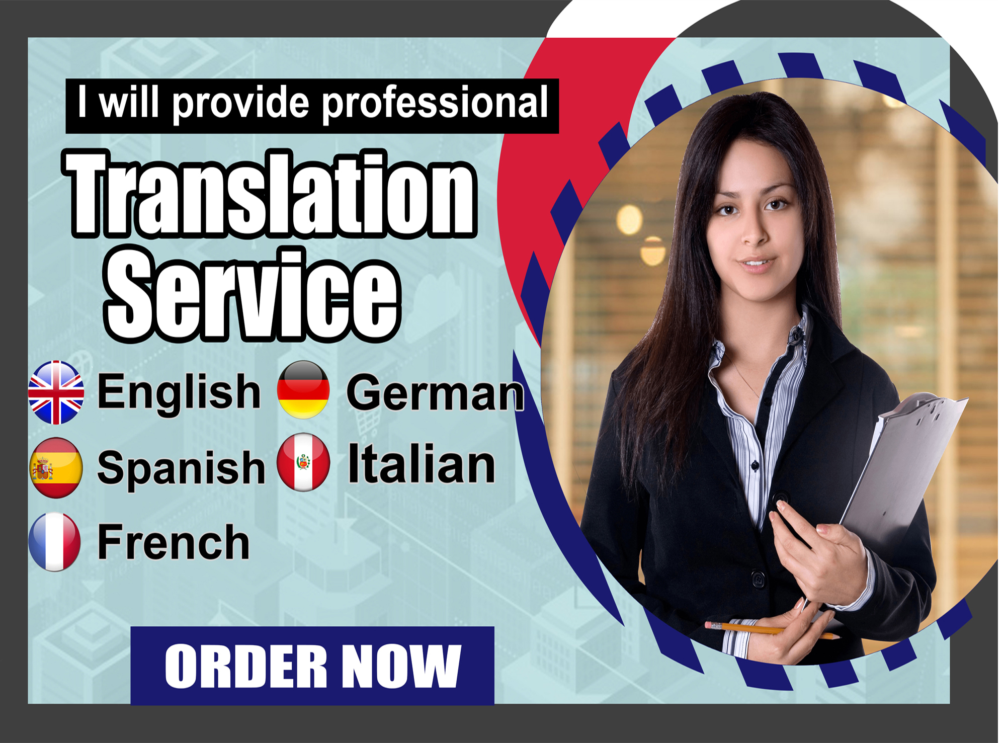 German, English, French, Spanish And Italian Translation