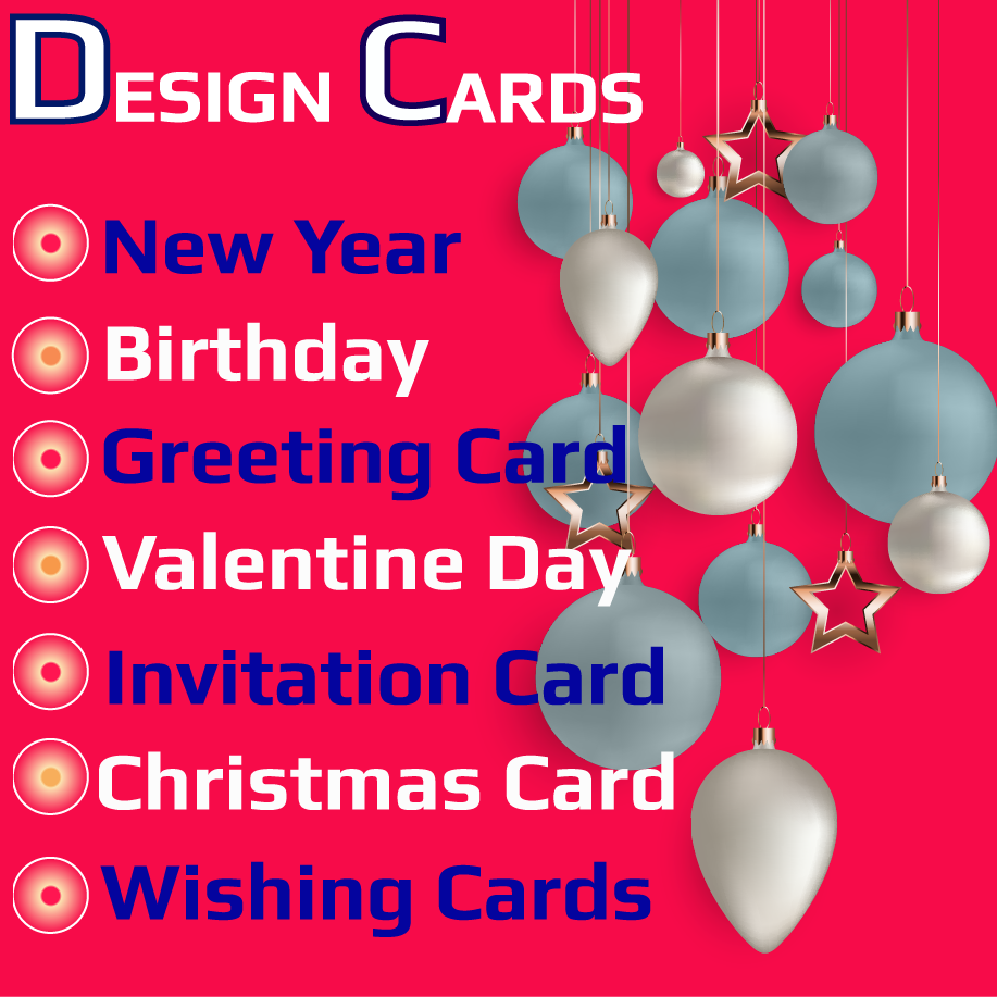 I will design Birthday, New Year, Anniversary, Valentine Day cards