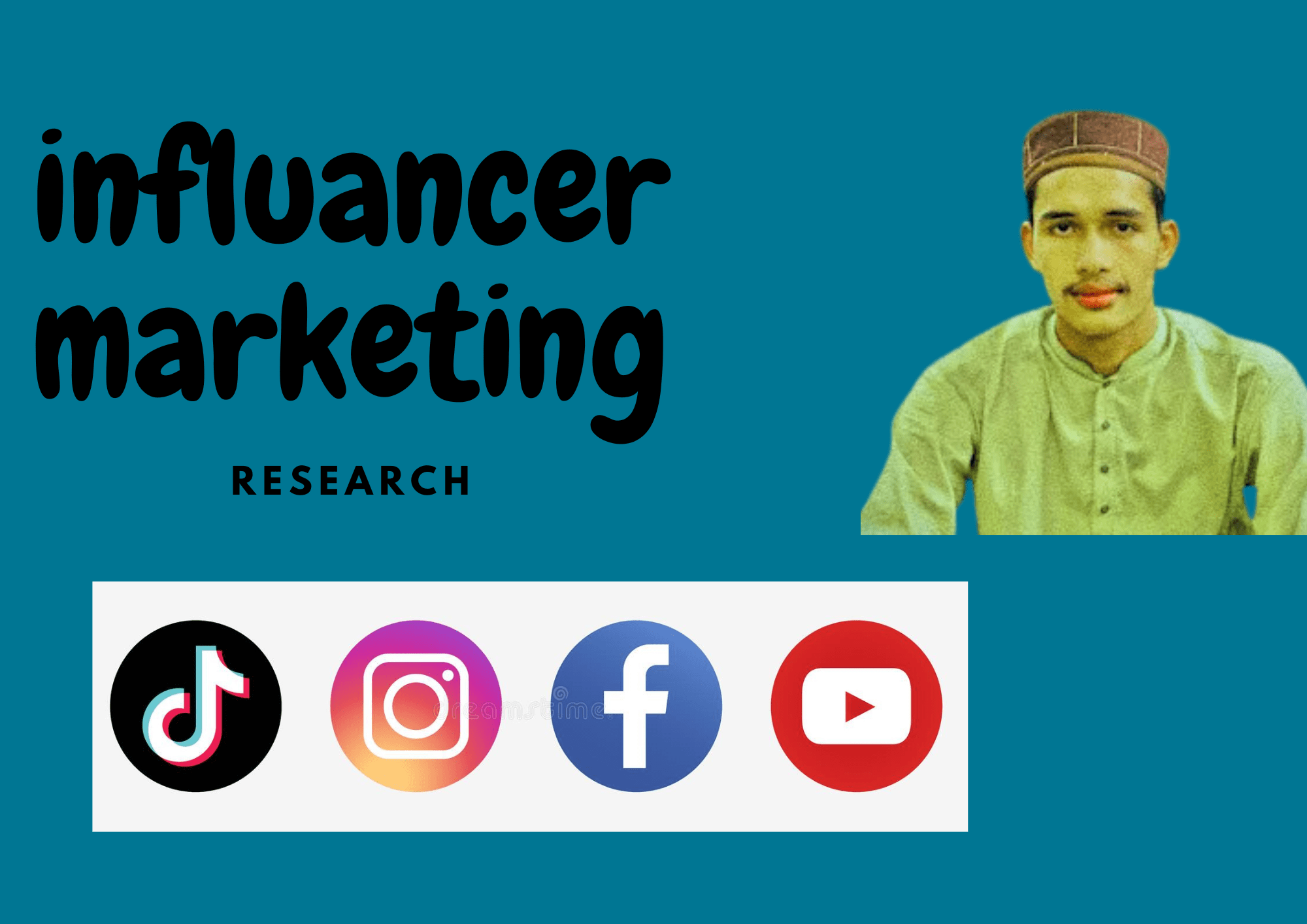 i will research facebook instagram tik tok youtube influancer