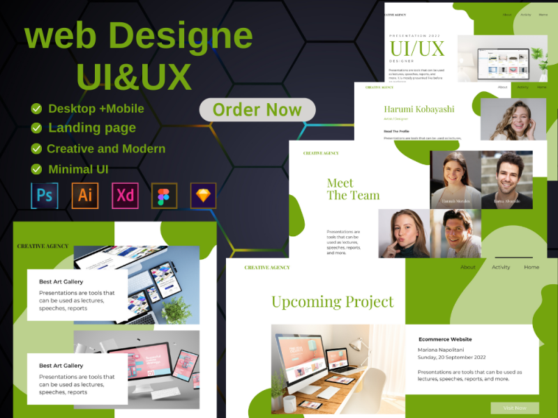 I will do website ui design, dashboard, mobile app ui ux design, ui ux design in