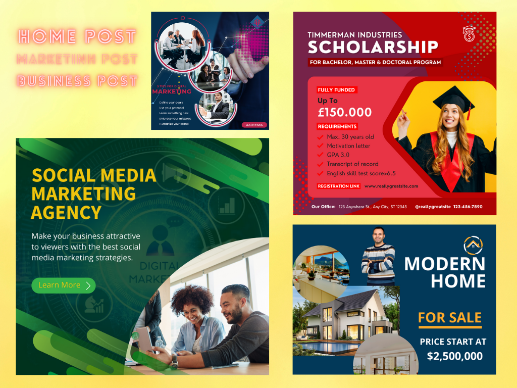 I will do professional social media post designing , banners ,flyers for you.