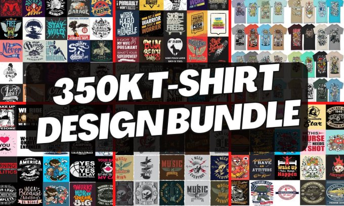 I will deliver 350k t shirt designs bundle for red-bubble merch by amazon etsy and more