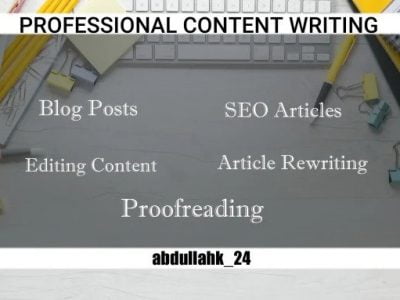 I will do article, blog, content writing for you