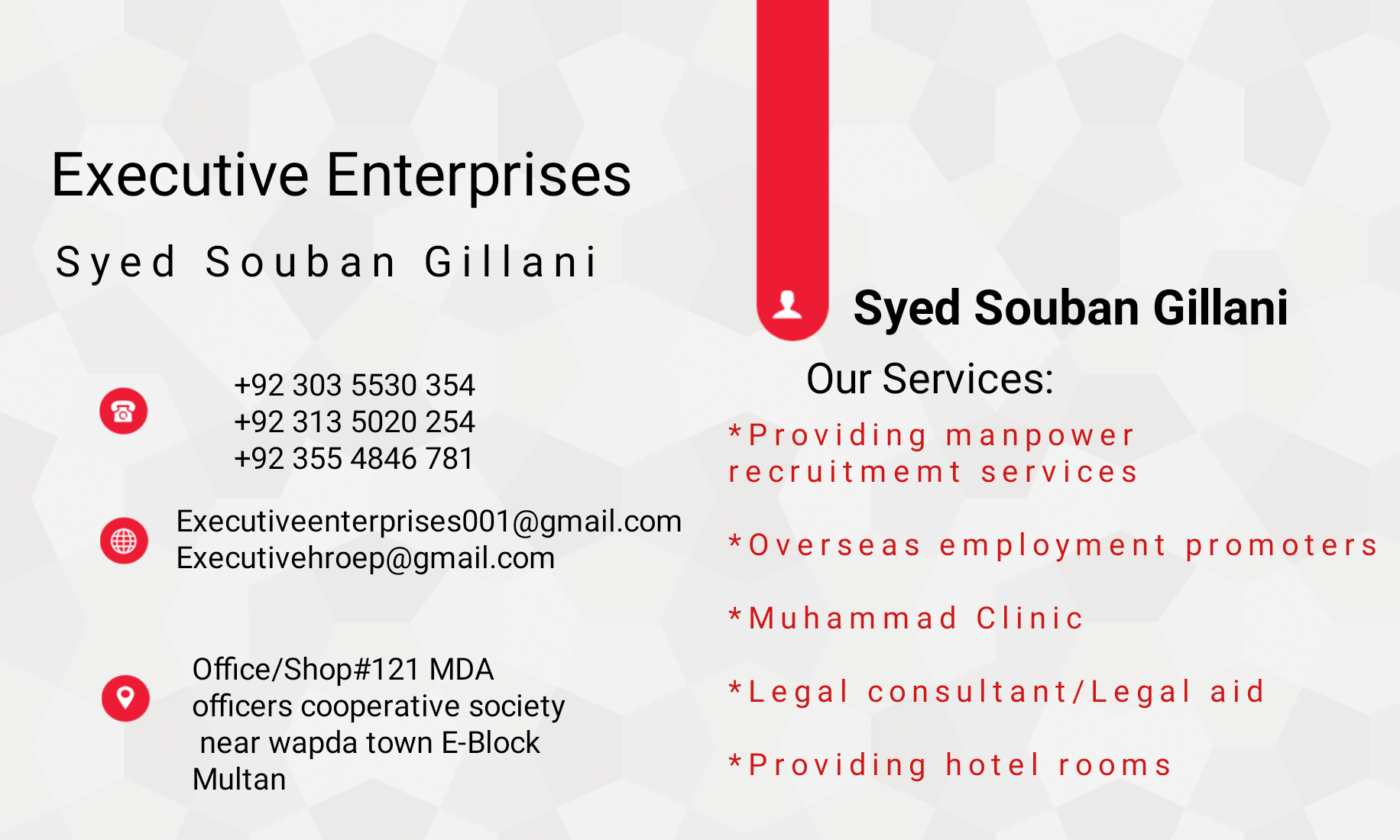 Professional business card for your business