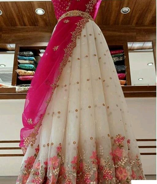 NEW FANCY DESIGNS EMBROIDERY WORK LAHENGA