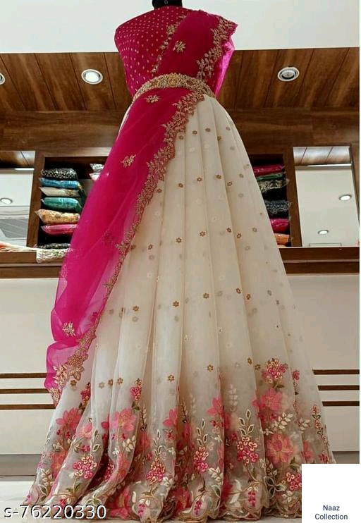 NEW FANCY DESIGNS EMBROIDERY WORK LAHENGA