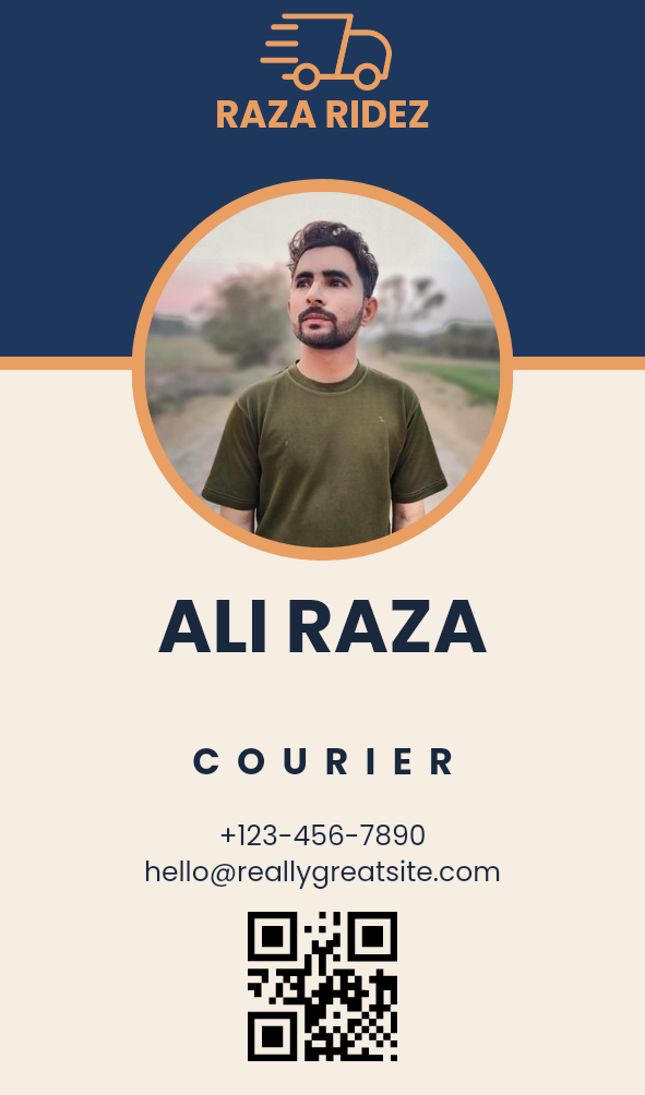 Professional Courier Boy ID Card