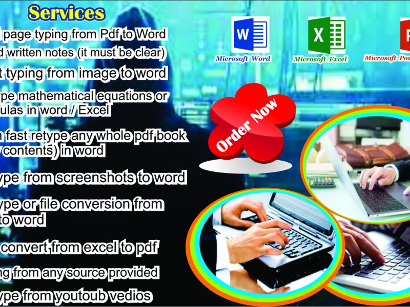 I will do typing jobs, data entry and retype scanned documents