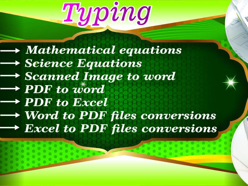 TYPING WORK, MATHEMATICS,URDU,ENGLISH