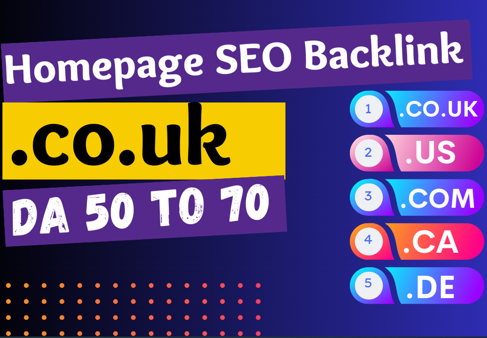 I will build 50 high authority .co.uk backlinks dofollow backlinks
