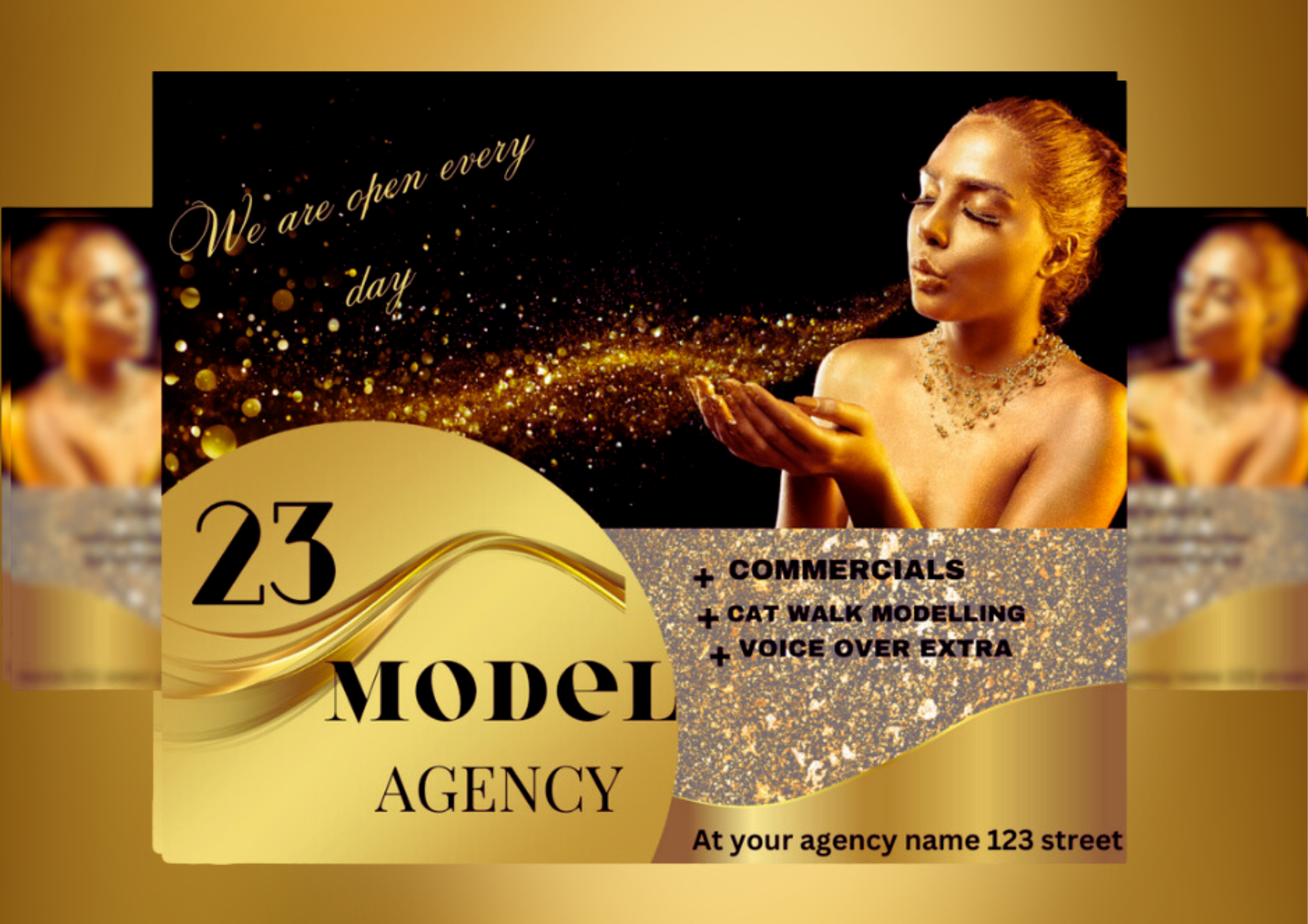 I will professional design business card, social media poster banner & fashion Flyer within 24 hours
