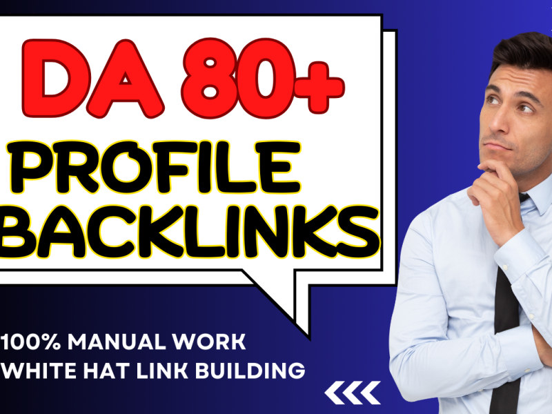 I will create 50 high DA 80+ profile backlinks manually for SEO ranking White Hat Link Building