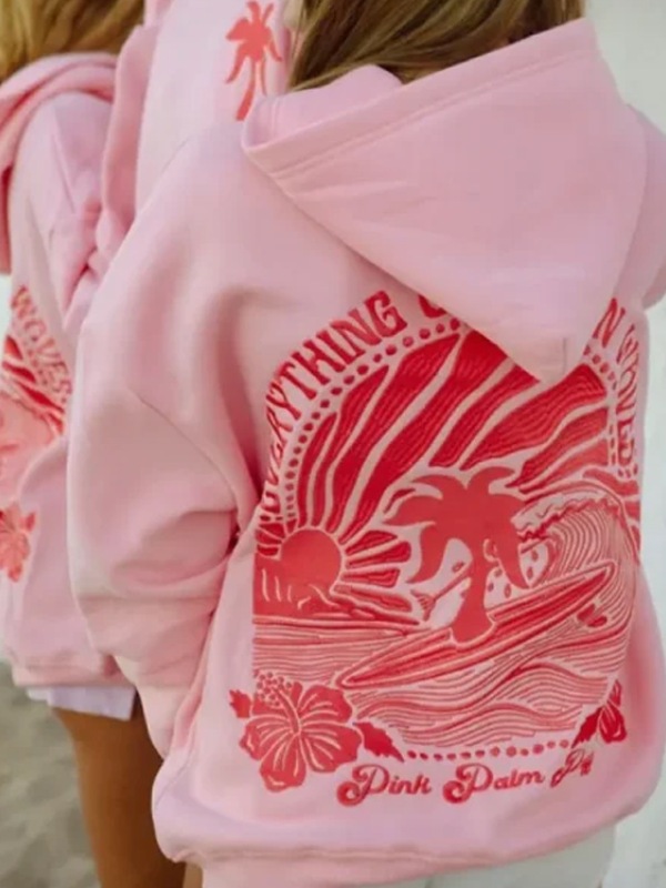pink puff hoodie