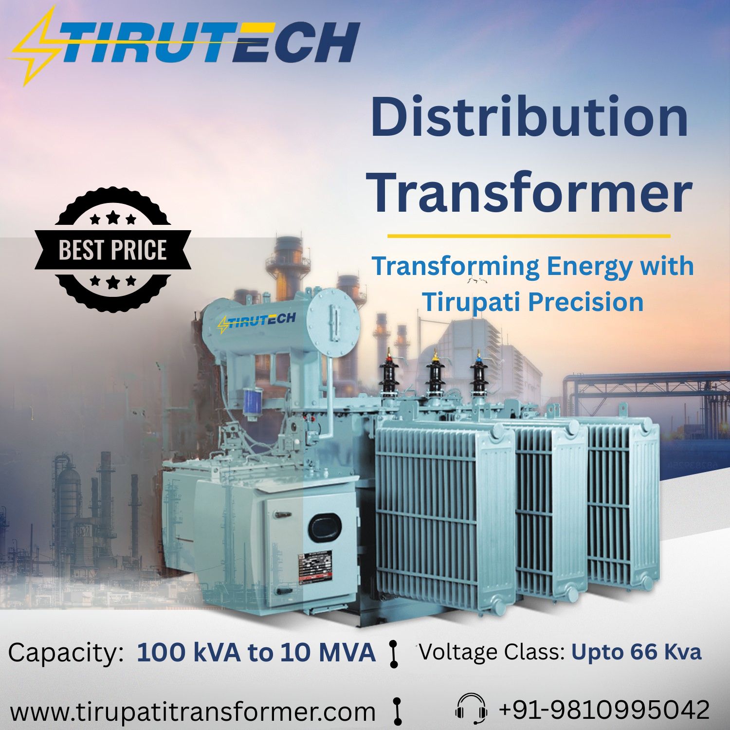 Buy High-Quality Distribution Transformers Ghaziabad | Tirupati Transformer - All India Delivery