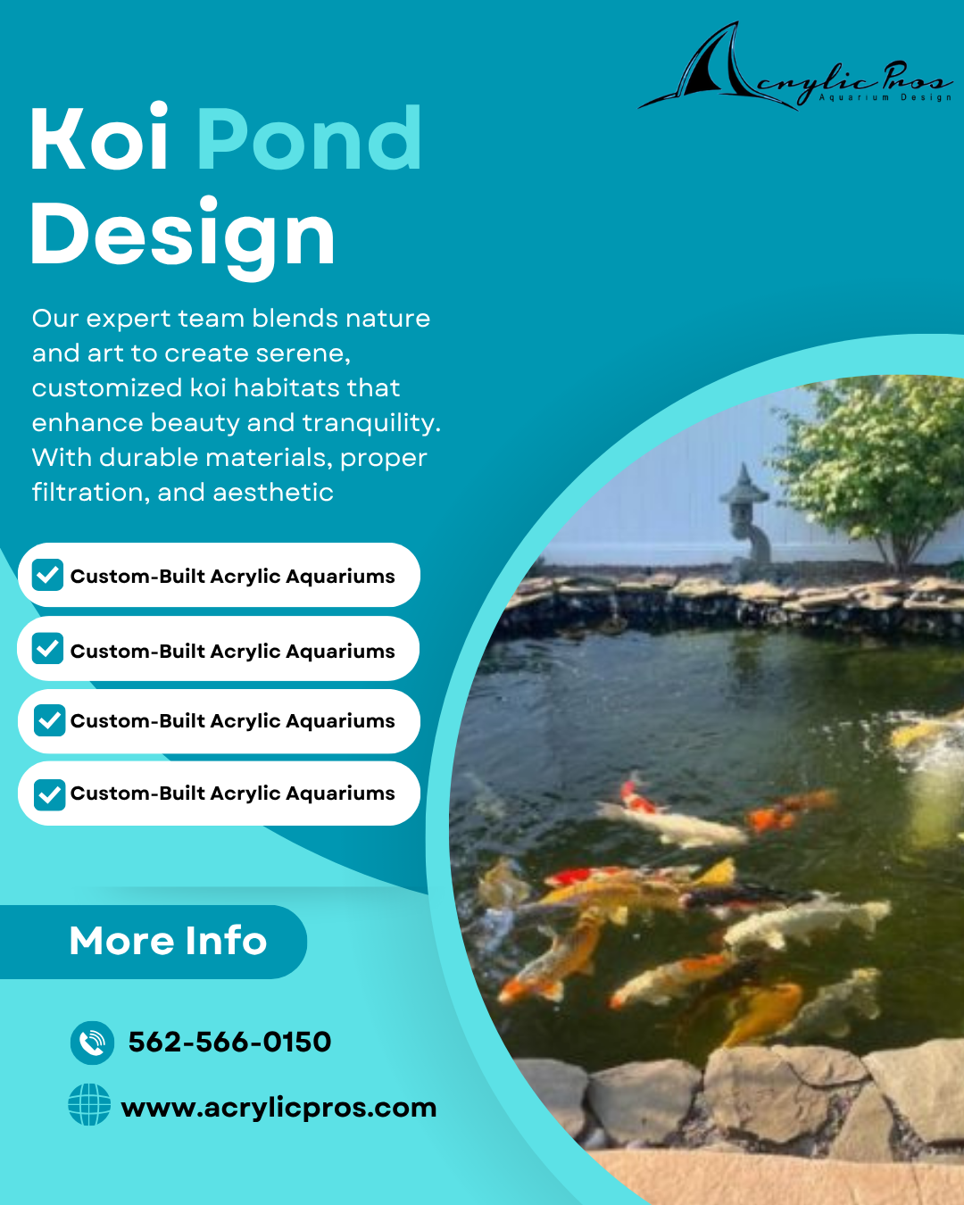 Elegant & Functional Koi Pond Design by Acrylic Pros Aquarium Design
