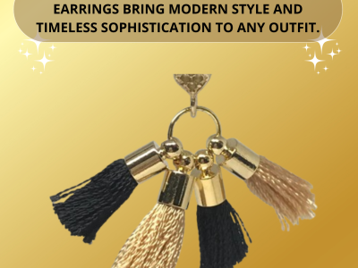 Shop Elegant Black Gold Tassel Earrings—Premium Style by Belami Jewels