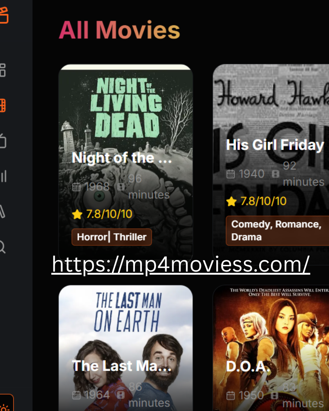 What types of content are available on Mp4Movies?