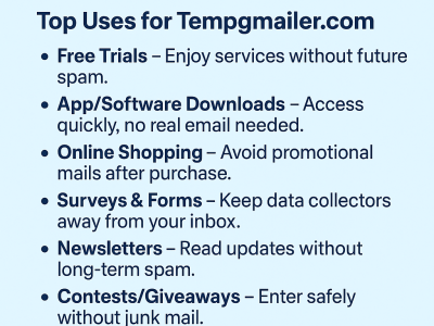 🔹 Top Uses of Temp Mail