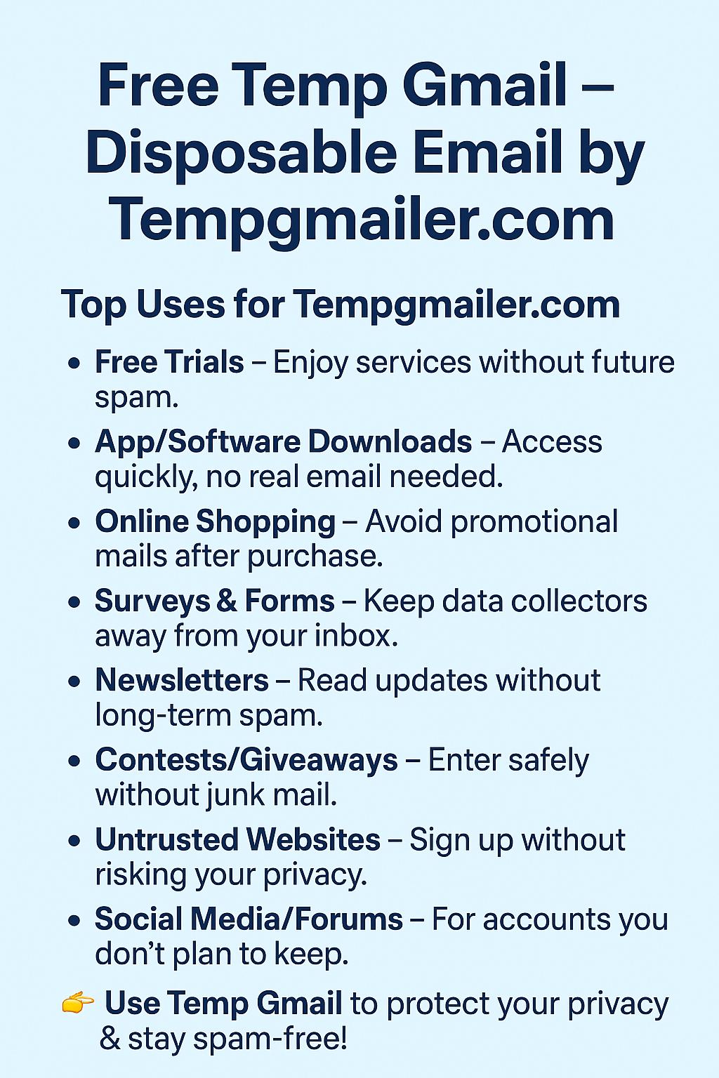🔹 Top Uses of Temp Mail