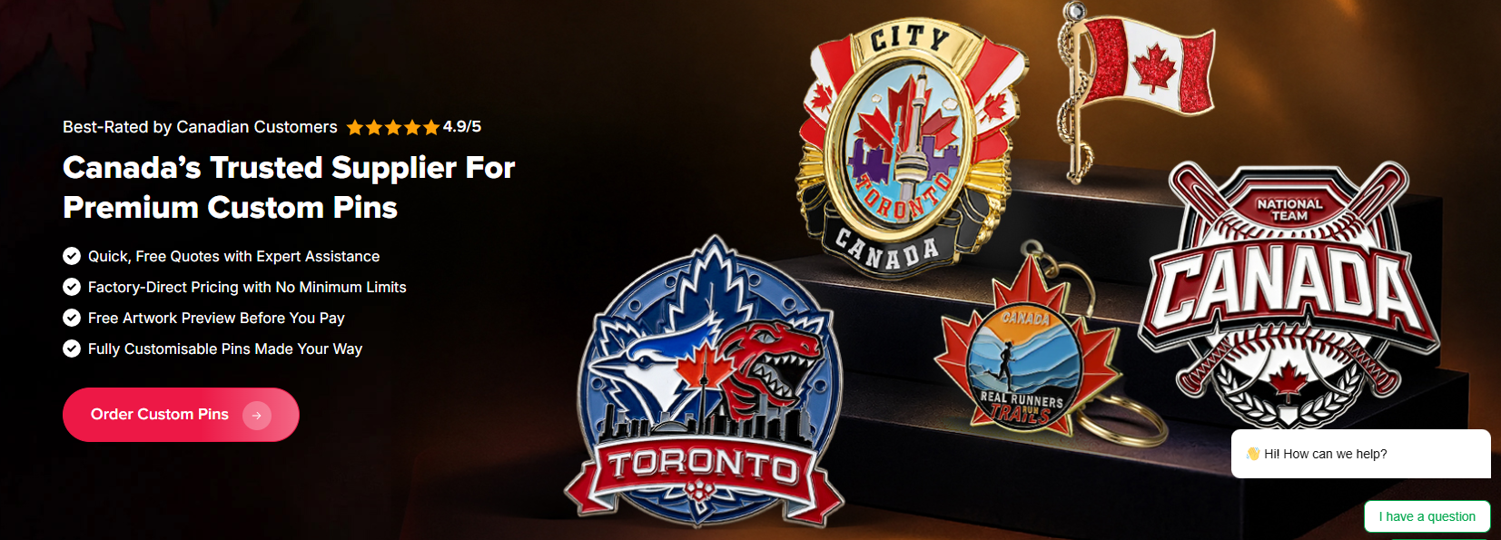 Top Quality Customised Enamel Pins in Canada