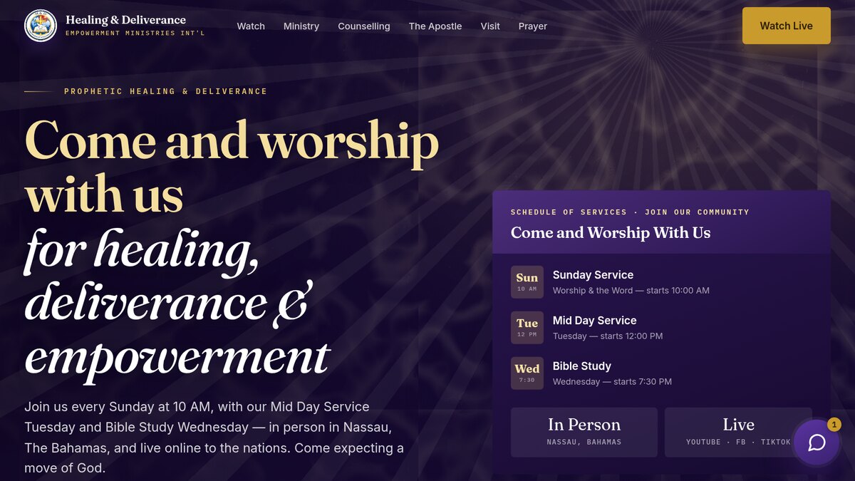 Healing & Deliverance Empowerment Ministries International | Ministry Website in Nassau, The Bahamas