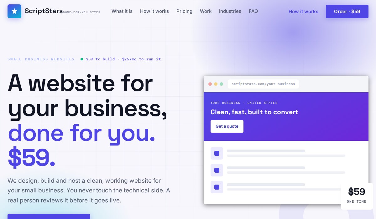 ScriptStars | Done-for-You Websites for Small Businesses